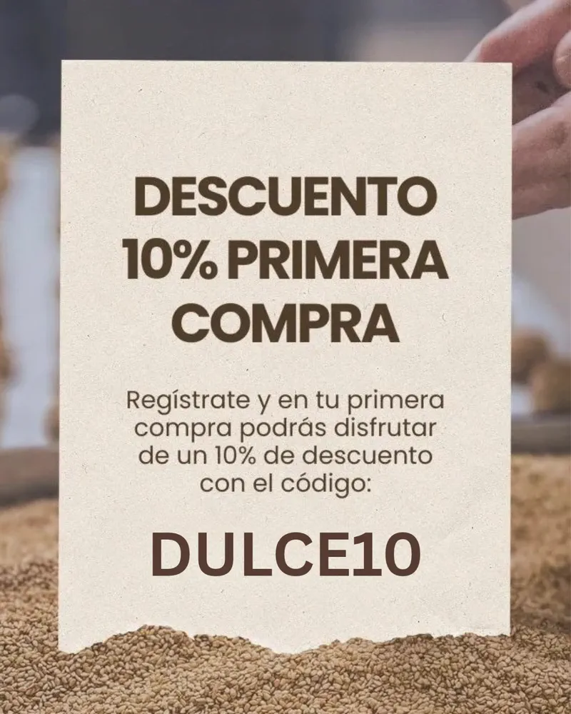 Descuento del 10% en tu primera compra con el c&oacute;digo DULCE10