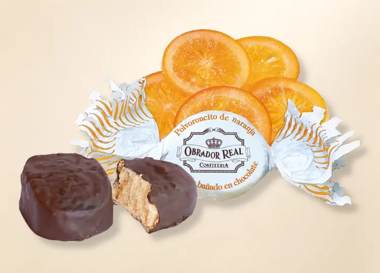 Polvoroncitos de Naranja ba�ados en Chocolate Negro