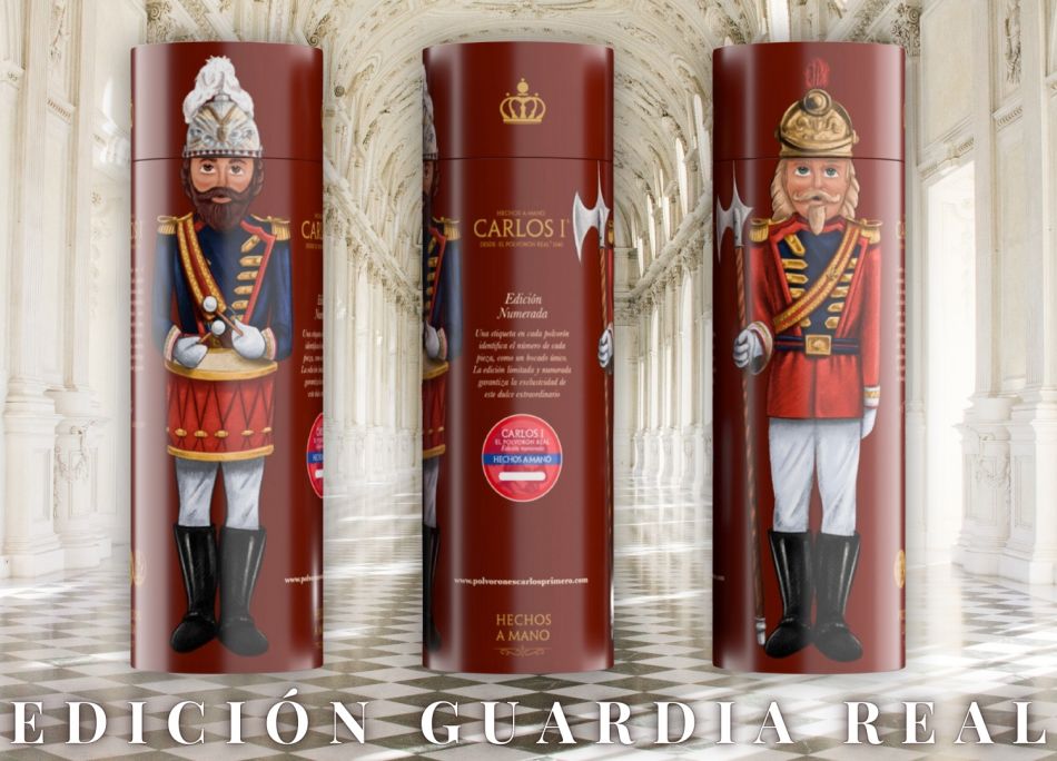 Lata 280 gr Polvorones Carlos I baados en Chocolate Edicin Guardia Real