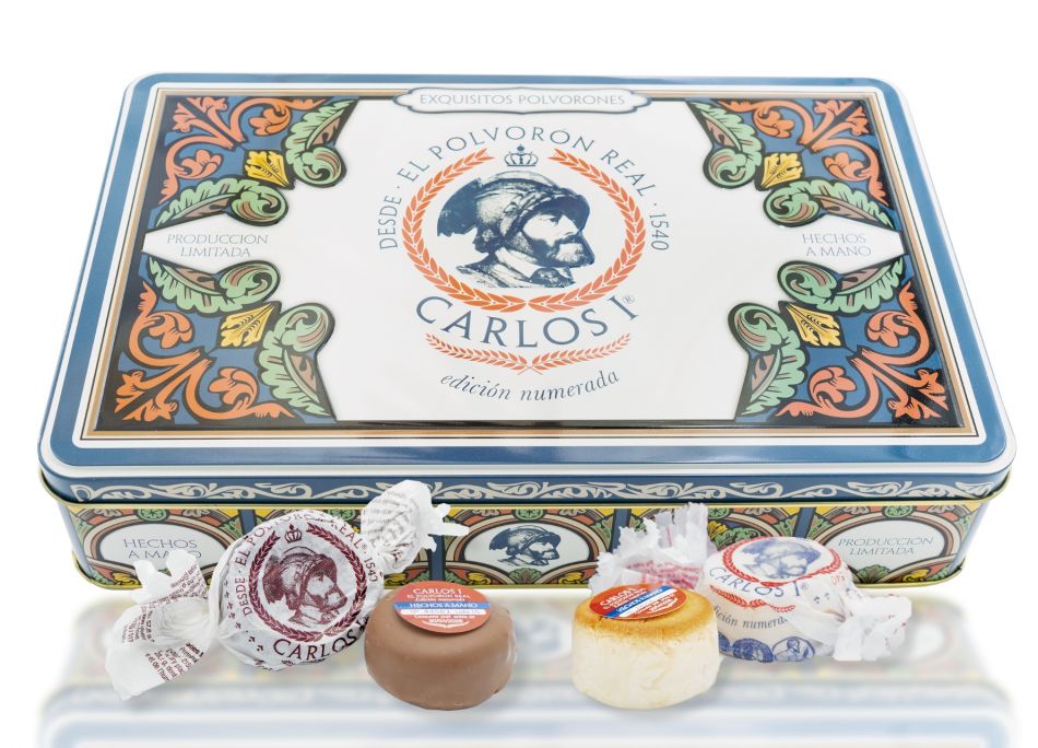 Lata Surtida 1,1 kg Polvorones Carlos I (Original y Baados)